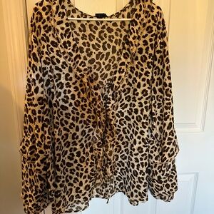 Torrid Leopard Print Tie Front Blouse